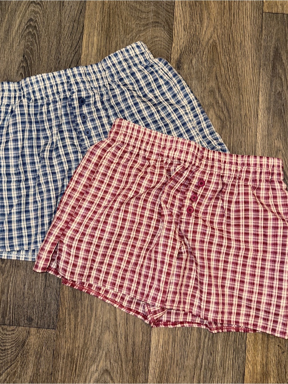 beverly & beck pacsun boxer shorts bundle – red & blue plaid
